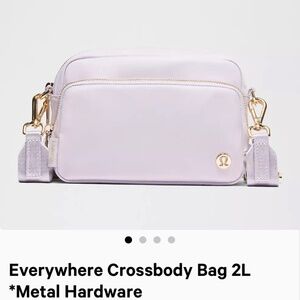 Lululemon "Everywhere Crossbody Bag Metal Hardware"  Lavender/Gold  New with Tag